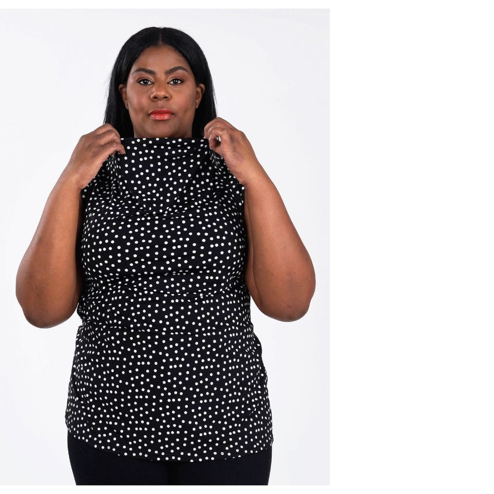 Leota Women's Sleeveless Face Cover Tunic In Confetti Dot (Curve)